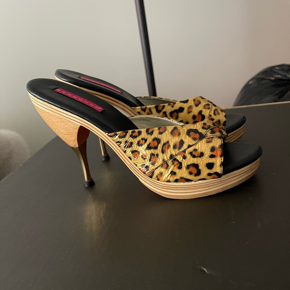 Bordello Polly Mules Size 10 Leopard